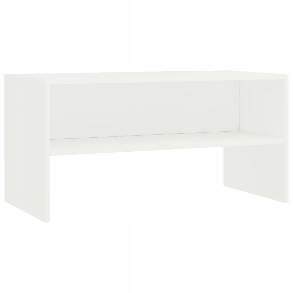 Szafka pod TV, biała, 80x40x40 cm, materiał drew