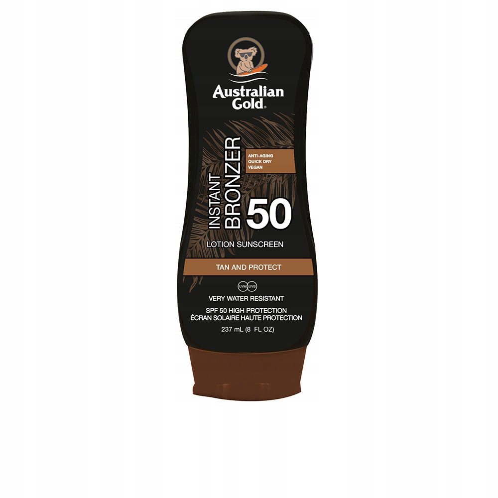Sunscreen SPF50 lotion with bronzer