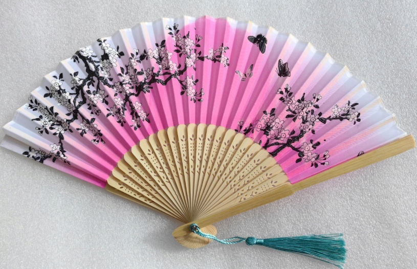 Wachlarz bambusowy drewniany elegancki z frędzelkiem LUX Marka inny