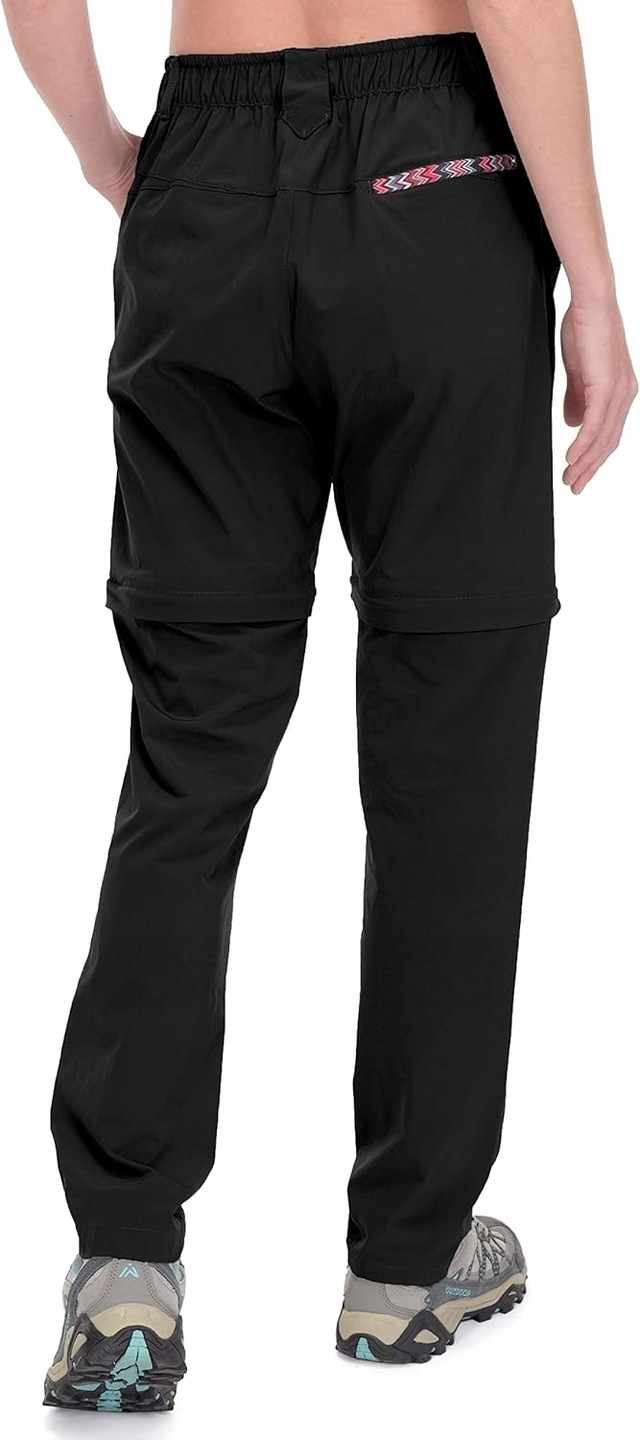 SPODNIE TREKKINGOWE DAMSKIE 2-CZĘŚCIOWE CZARNE L Marka inna