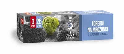 

Torebki na mrożonki 3L 25szt z klipsami box Anna Z