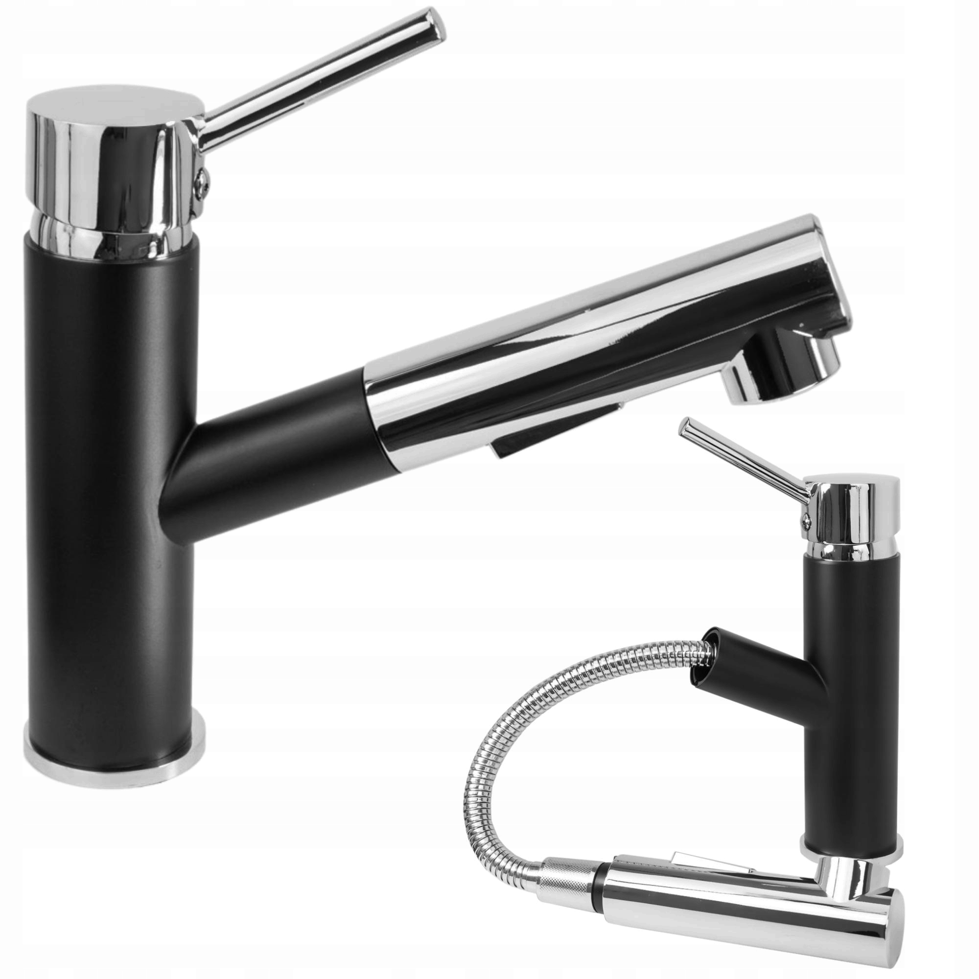 

Bateria kuchenna czarna Wyciągana Wylewka