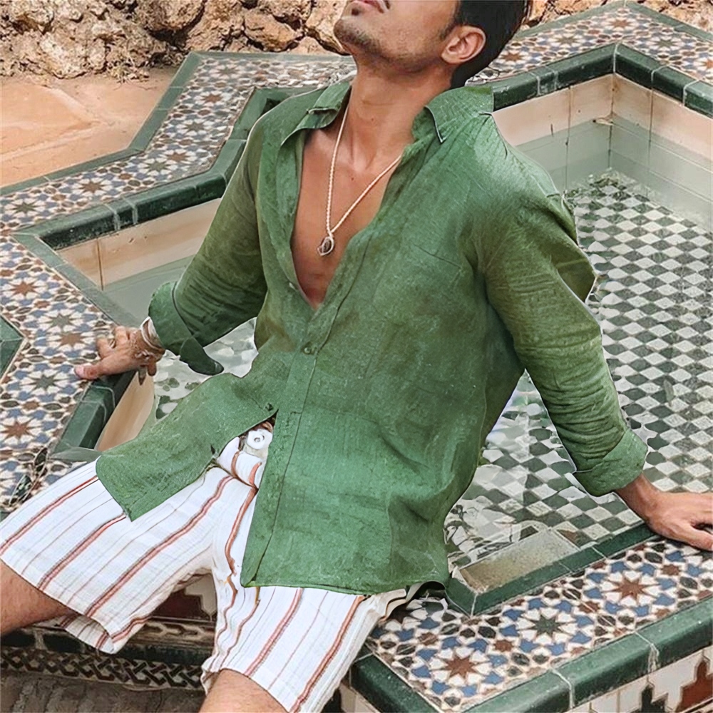 Koszula męska przewiewna lekka casual kołnierz Rozmiar XL