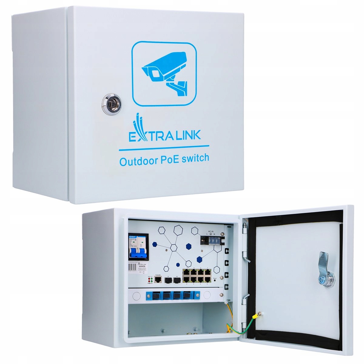 Extralink Minos Externí switch 8x RJ45 1000Mb/s PoE, 2x Sfp, 200