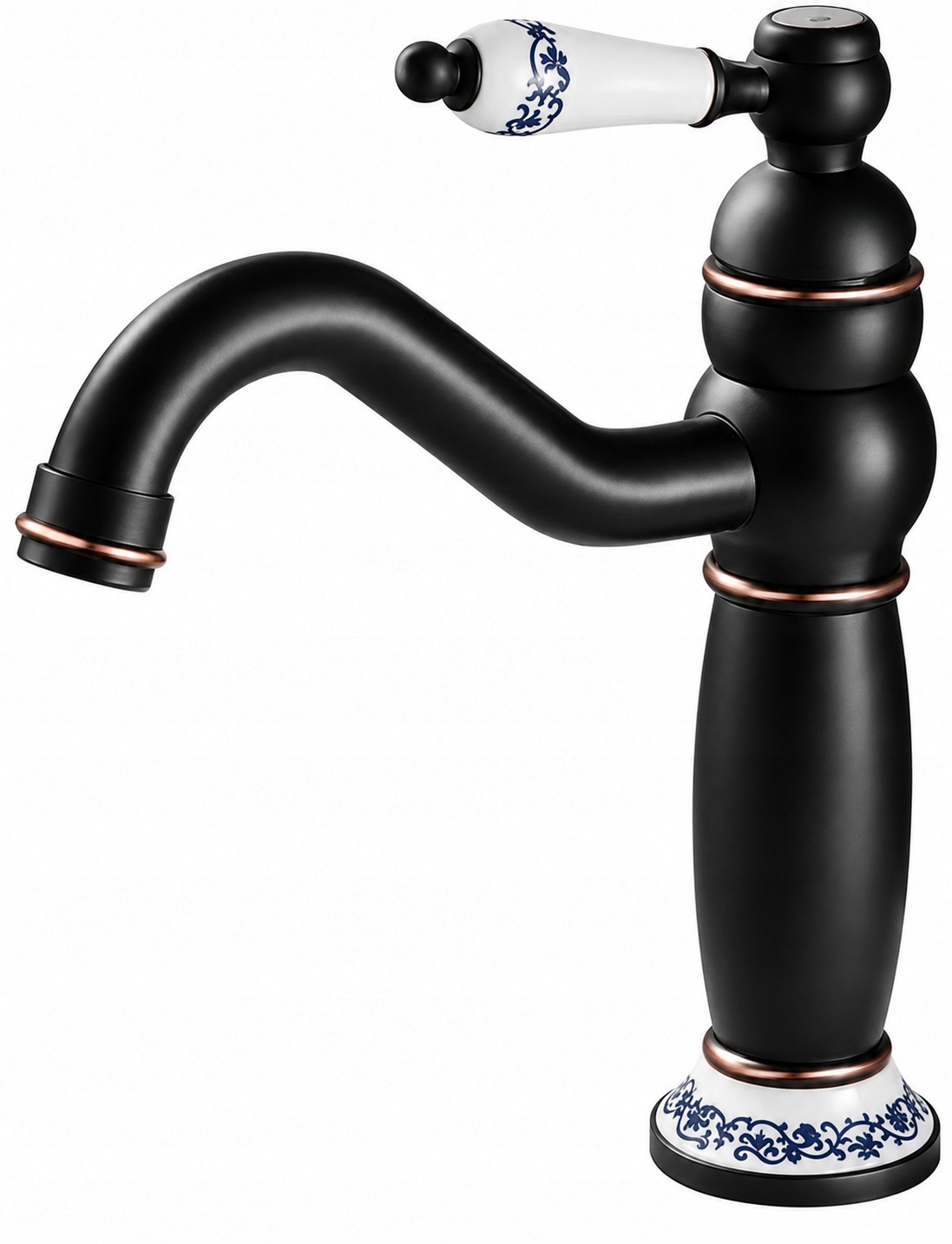 Čierna umývadlová batéria Old Retro Black Oil
