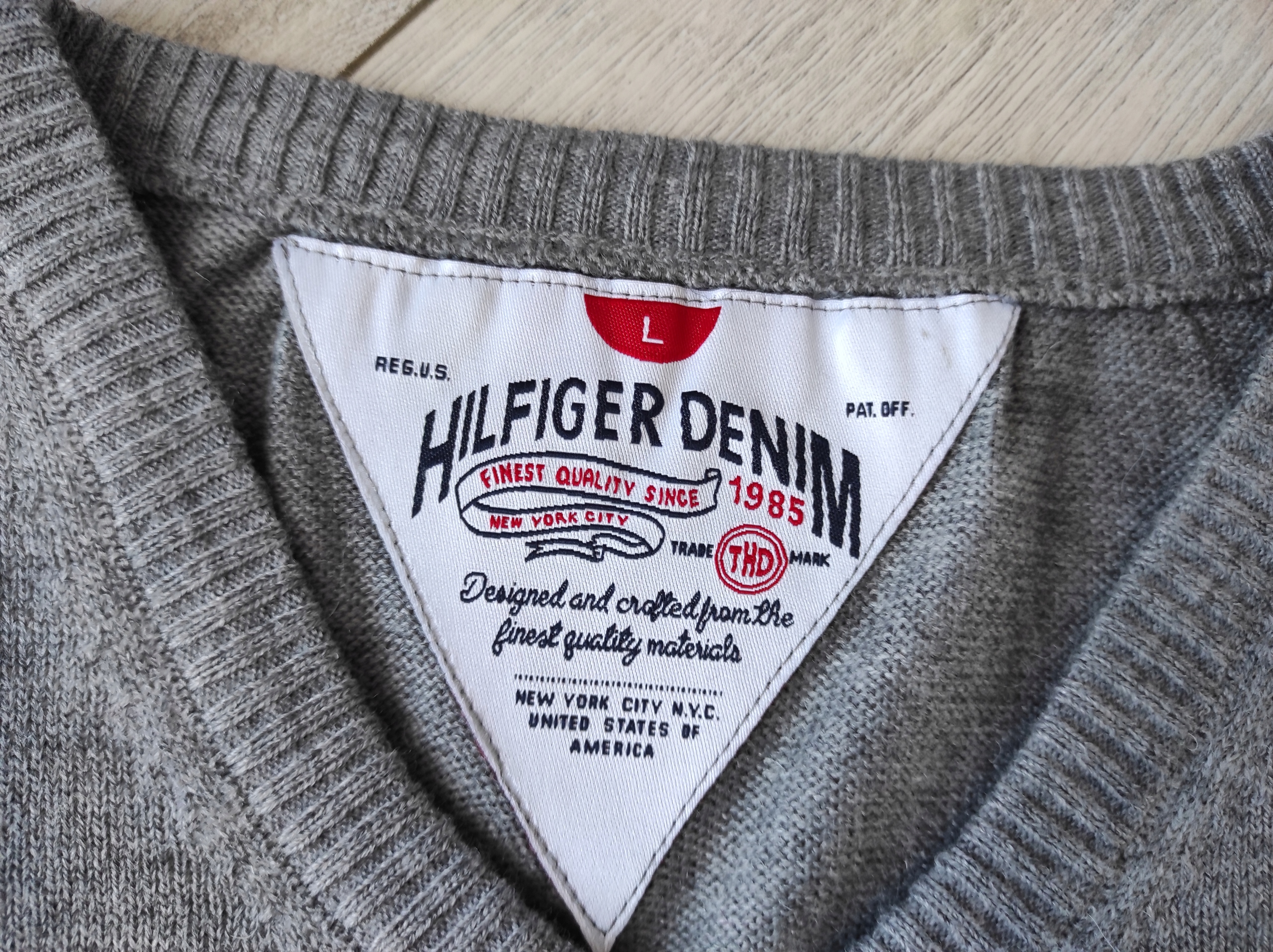 HILFIGER DENIM SWETER 100% bawełna r L/XL bdb STAN Rozmiar L/XL