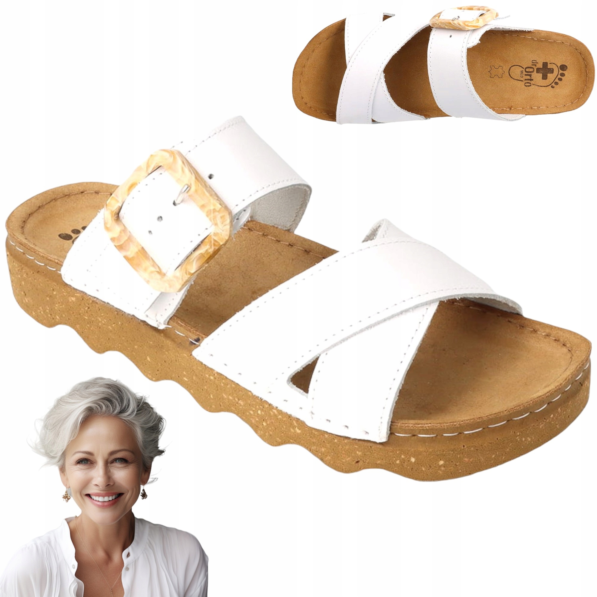 Nazouváky Kožené Dámské Ortopedické Lehké Dr Orto Zdravotní Bílé 40