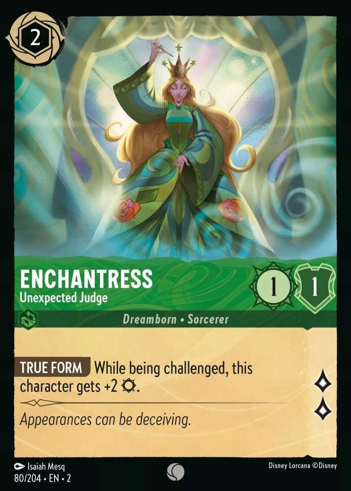 Disney Lorcana Enchantress, Unexpected Jedge 2ROF #80
