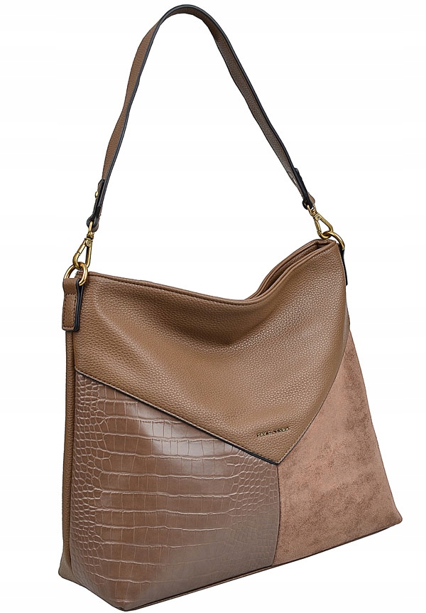 DAVID JONES TOREBKA damska worek wygodna NA RAMIĘ A4 z paskiem zamsz kroko Marka David Jones