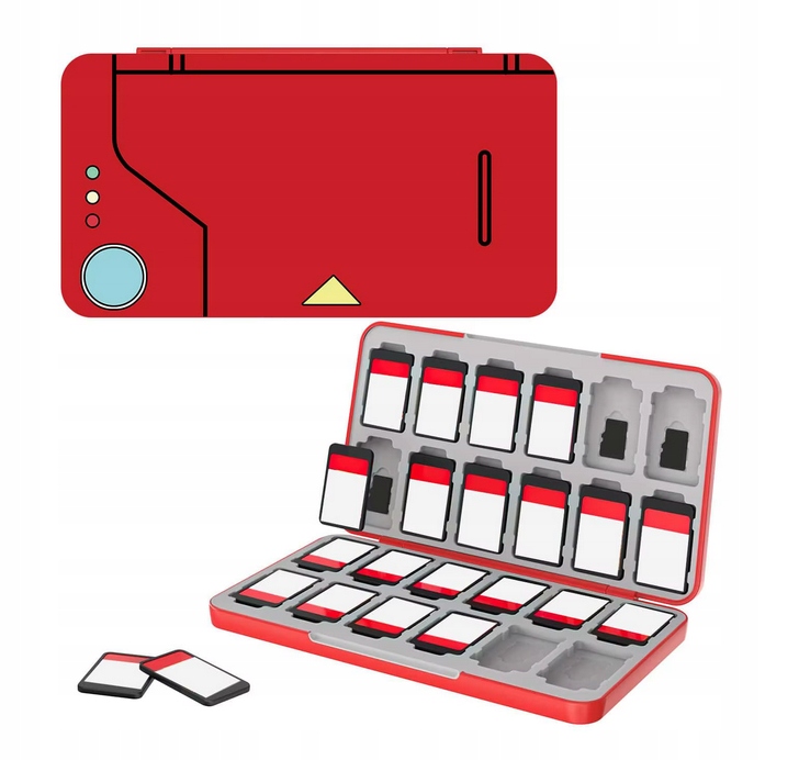 Etui Pudełko na 24 gry kartridże karty do Nintendo Switch 2 OLED CZERWONE