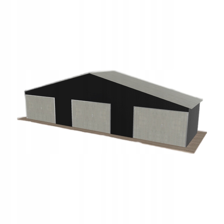 Plechová garáž 12x3 m třípolohová, dvoupolohová, černá