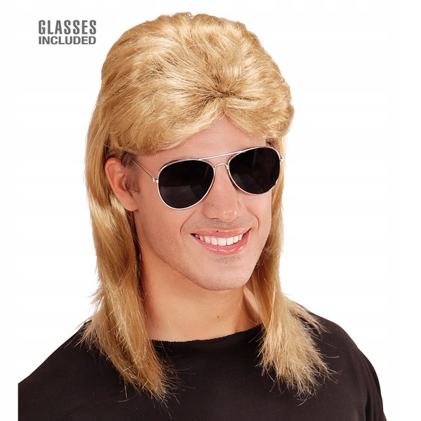 

Peruka Blond Lata 80 90 Disco Okulary Kazik