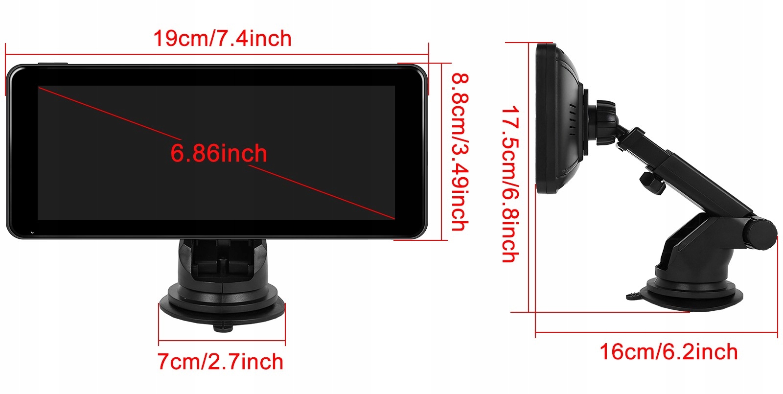 RADIO STACJA MULTIMEDIALNA MONITOR APPLE CARPLAY ANDROID 13 GPS WIFI 7-32 V Waga produktu z opakowaniem jednostkowym 1.2 kg