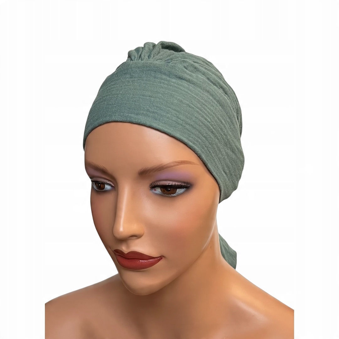 

Turban Tess mięta muslin chusta na głowę lato