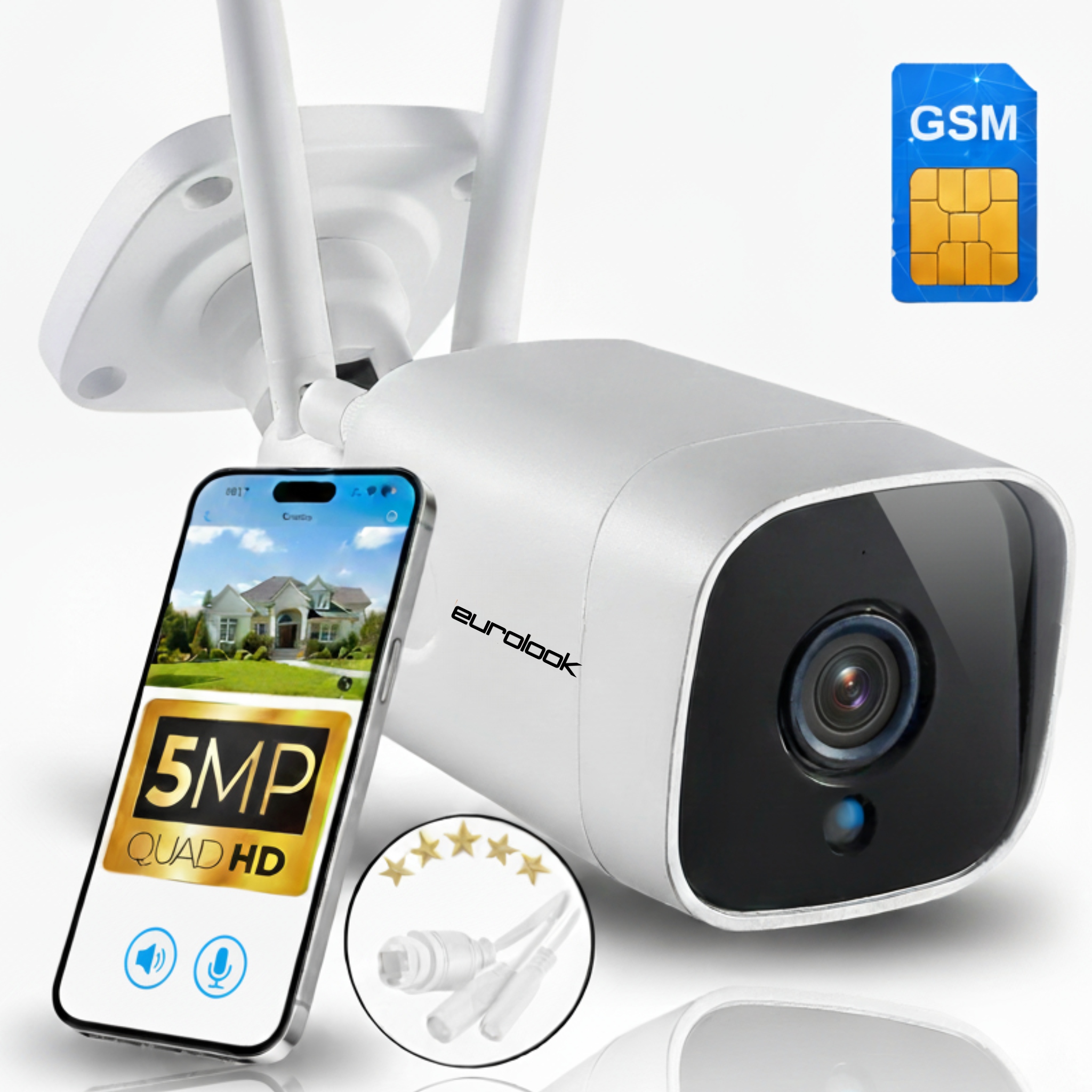Bezdrôtová vonkajšia Gsm kamera 5G Sim 5MPX