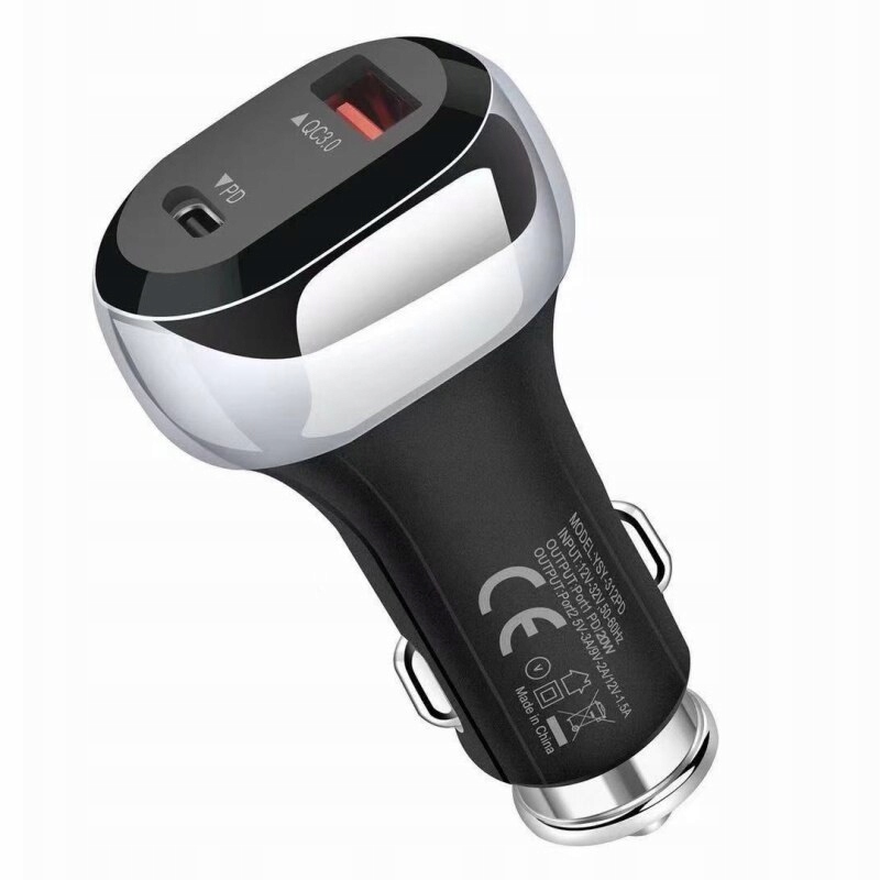 

Ładowarka Samochodowa Szybka Usb-c 38W Pd+qc 3.0