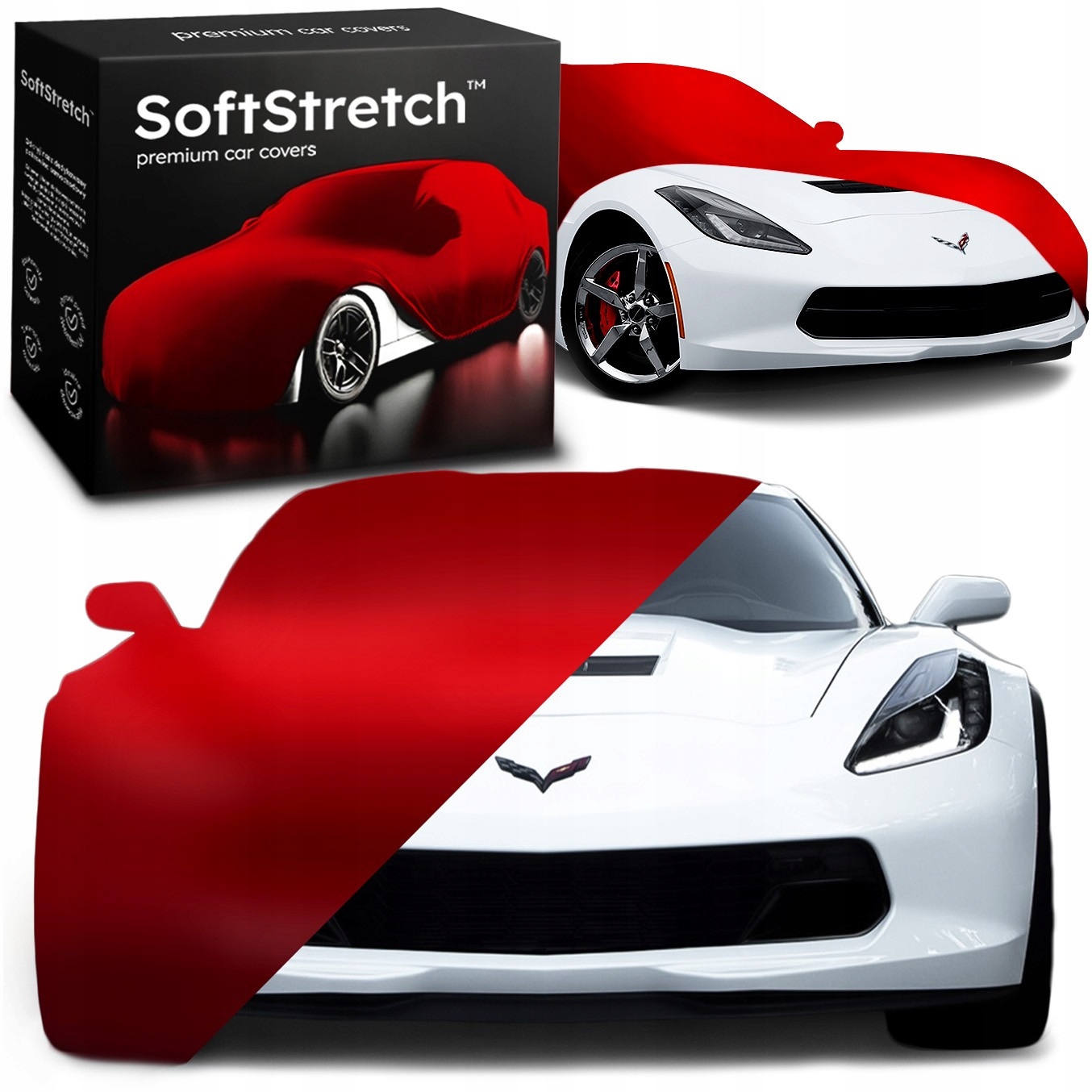 Autopoťah SoftStretch pre Chevrolet Corvette C7 červený