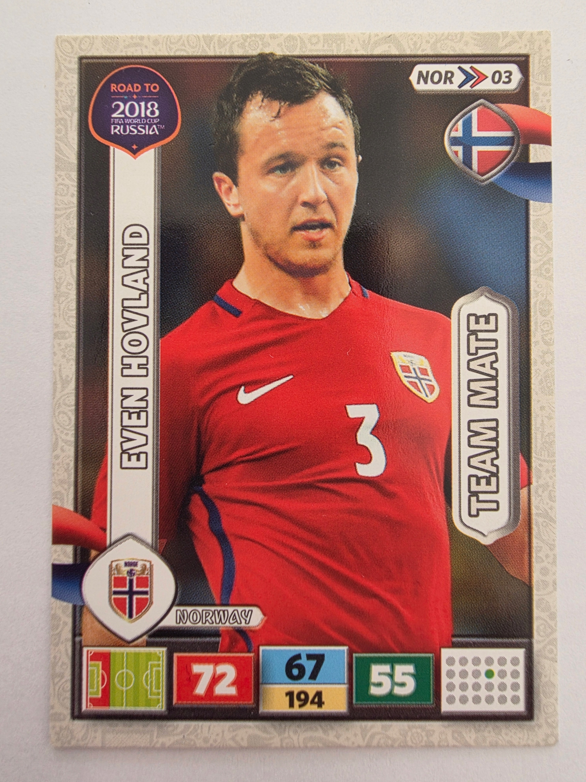 2018 Panini Road To World Cup Russia Even Hovland Norwegia Nor 3