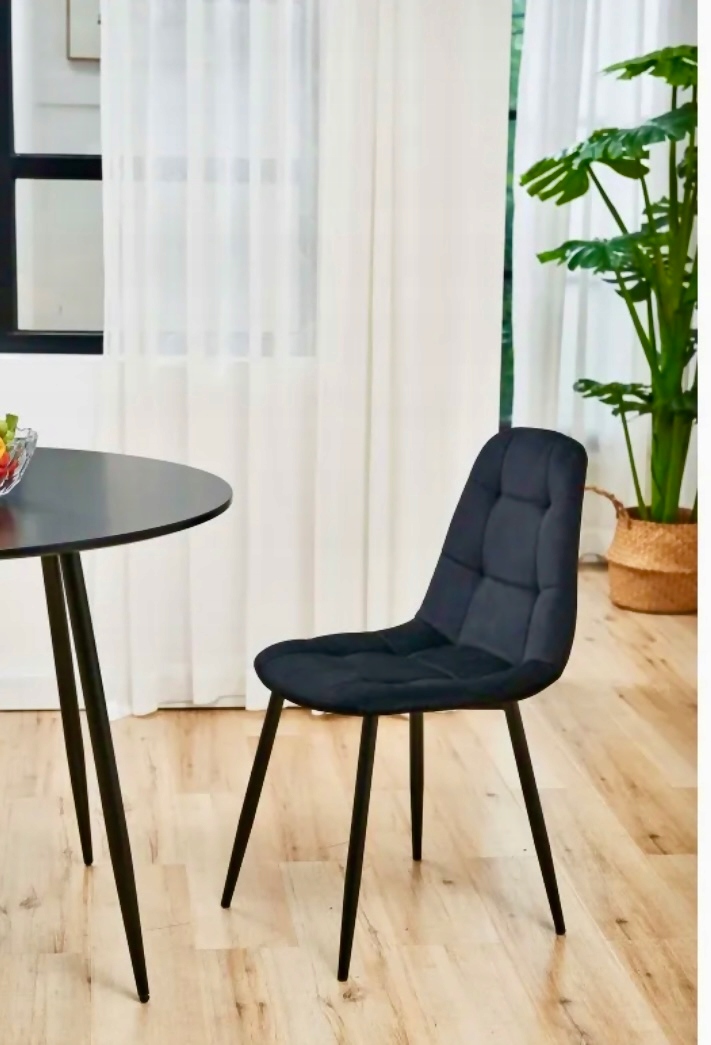 KRZESŁO TAPICEROWANE WELUROWE NOWOCZESNE SKANDYNAWSKIE LOFTOWE CZARNE EAN (GTIN) 5906196197546
