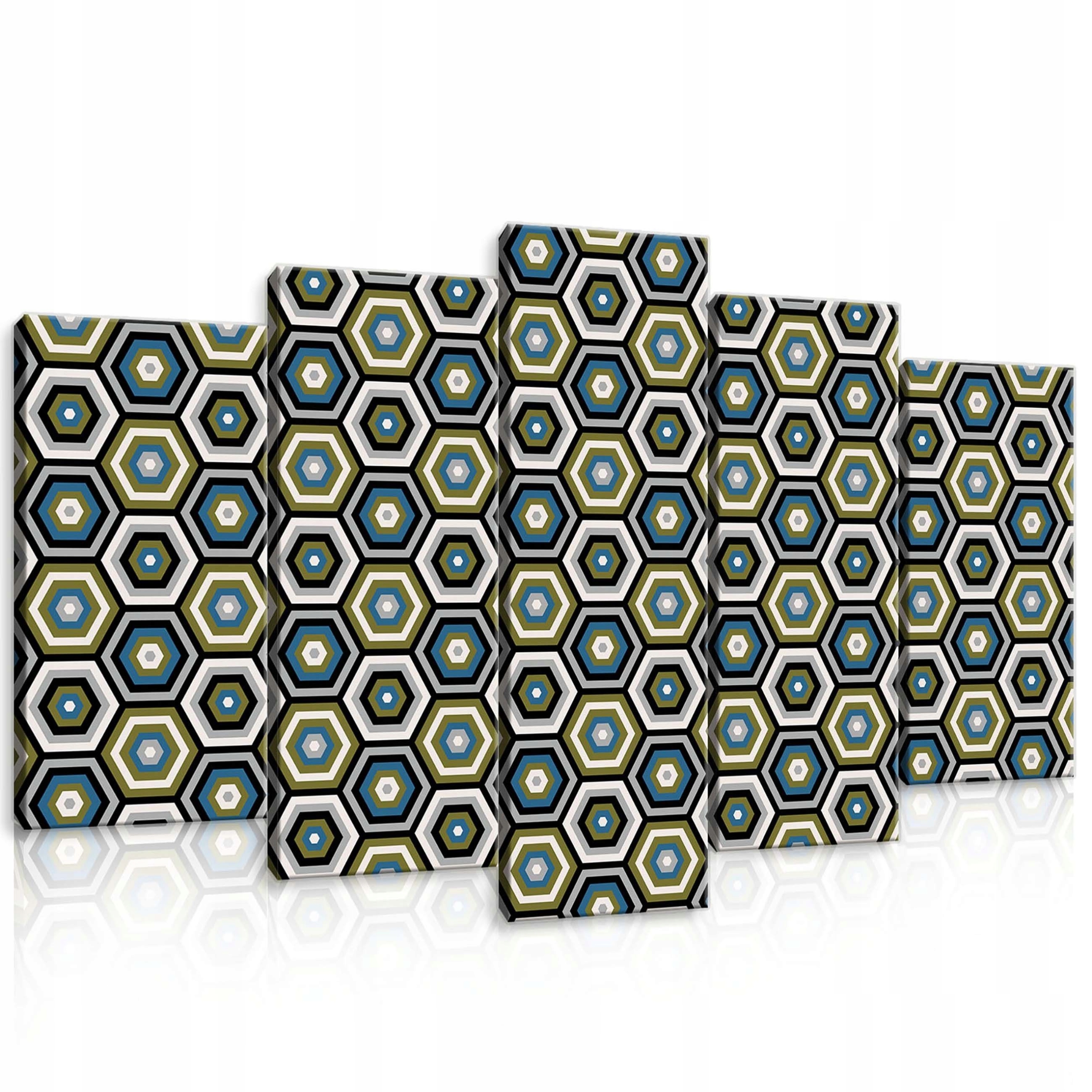 Obraz 100x60 Geometrická abstrakce hexagon kosočtverec vzor polyptych