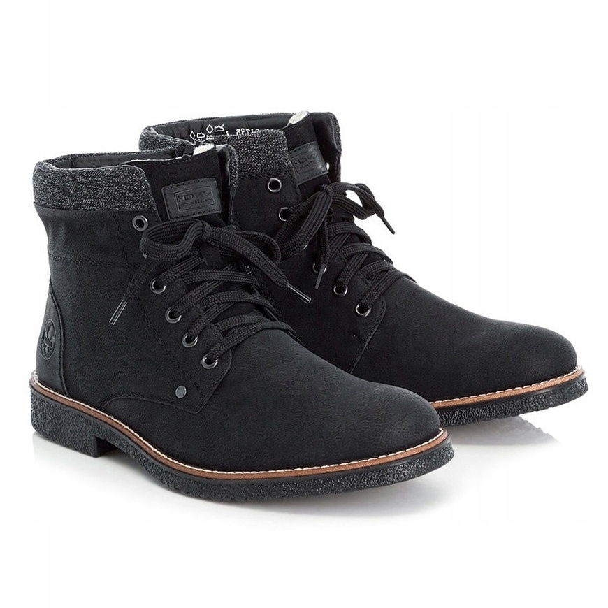 

Trzewiki męskie Rieker 33640-01 Black wełna R..42