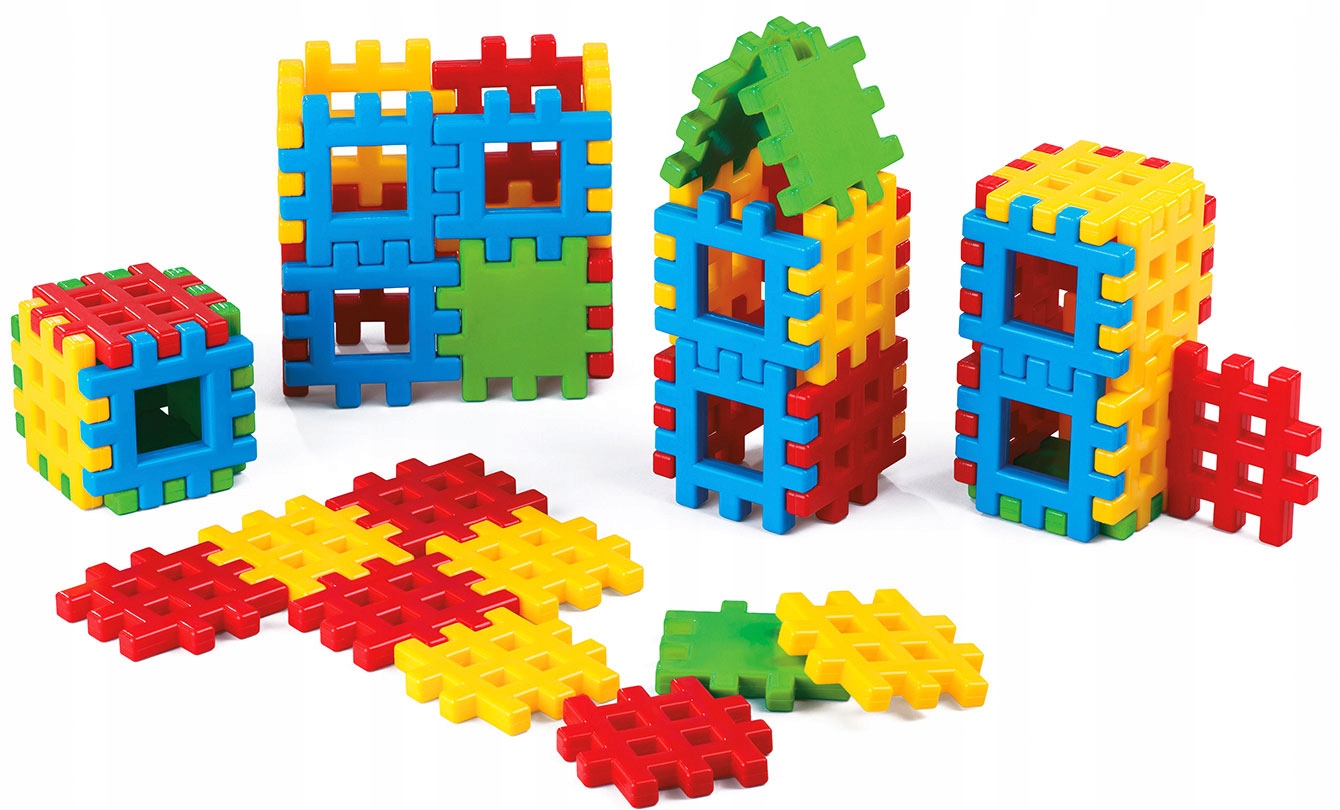 Przestrzenne wafle klocki Marioinex 52 szt ok.1 kg Kod producenta M_LUZ_1KG