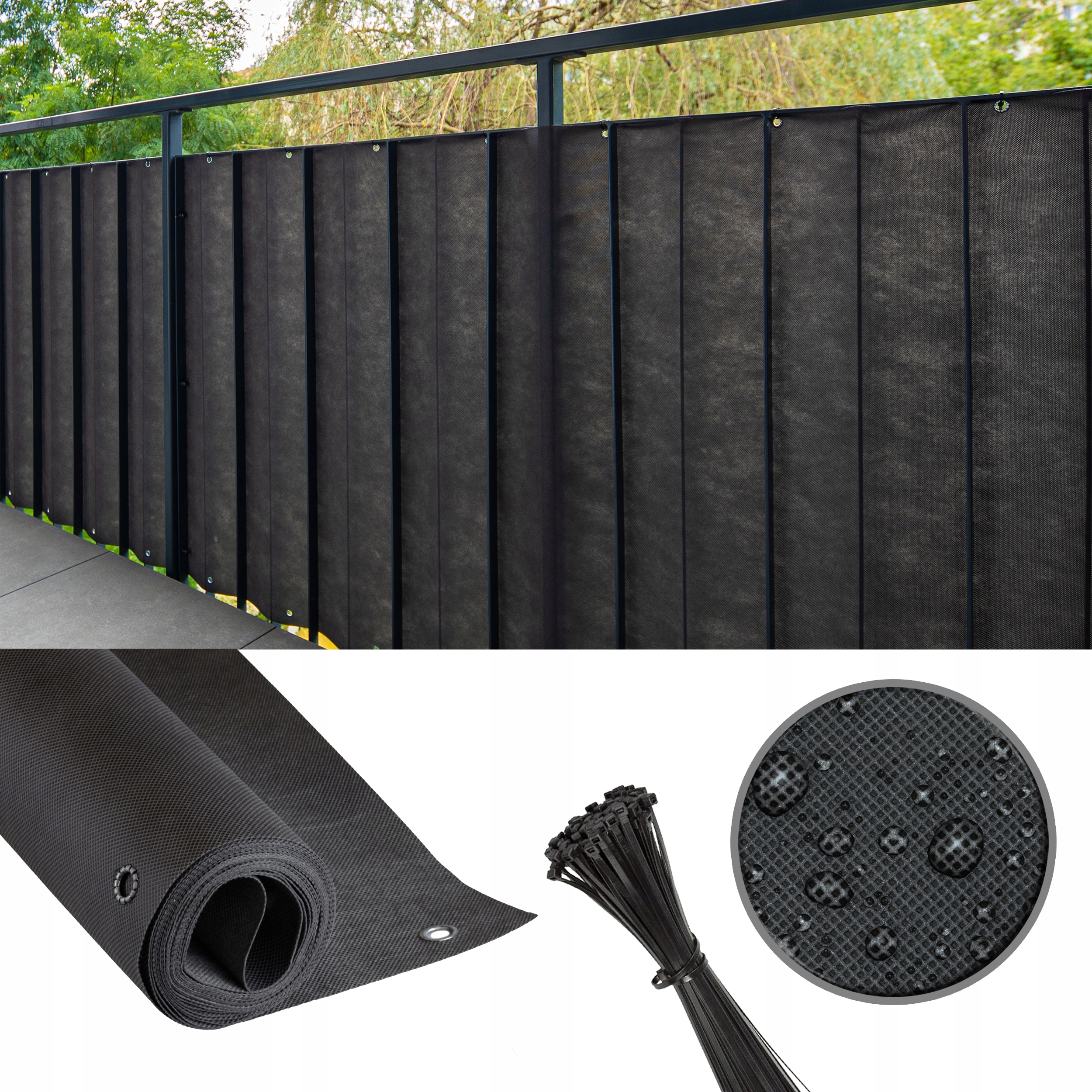 OSŁONA BALKONOWA 1X2m NA BALKON + UV 98% TARAS OGRODZENIE + Gratis