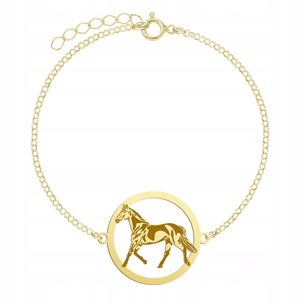 Zlatý náramek s trakenským koněm 925 Řetízek Šperky Gravírování