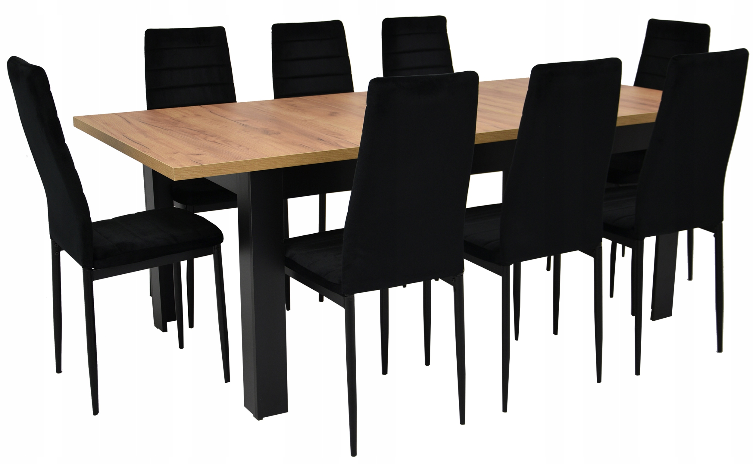 Duży zestaw STÓŁ ROZKŁADANY do 2m i 8 krzeseł LOFT