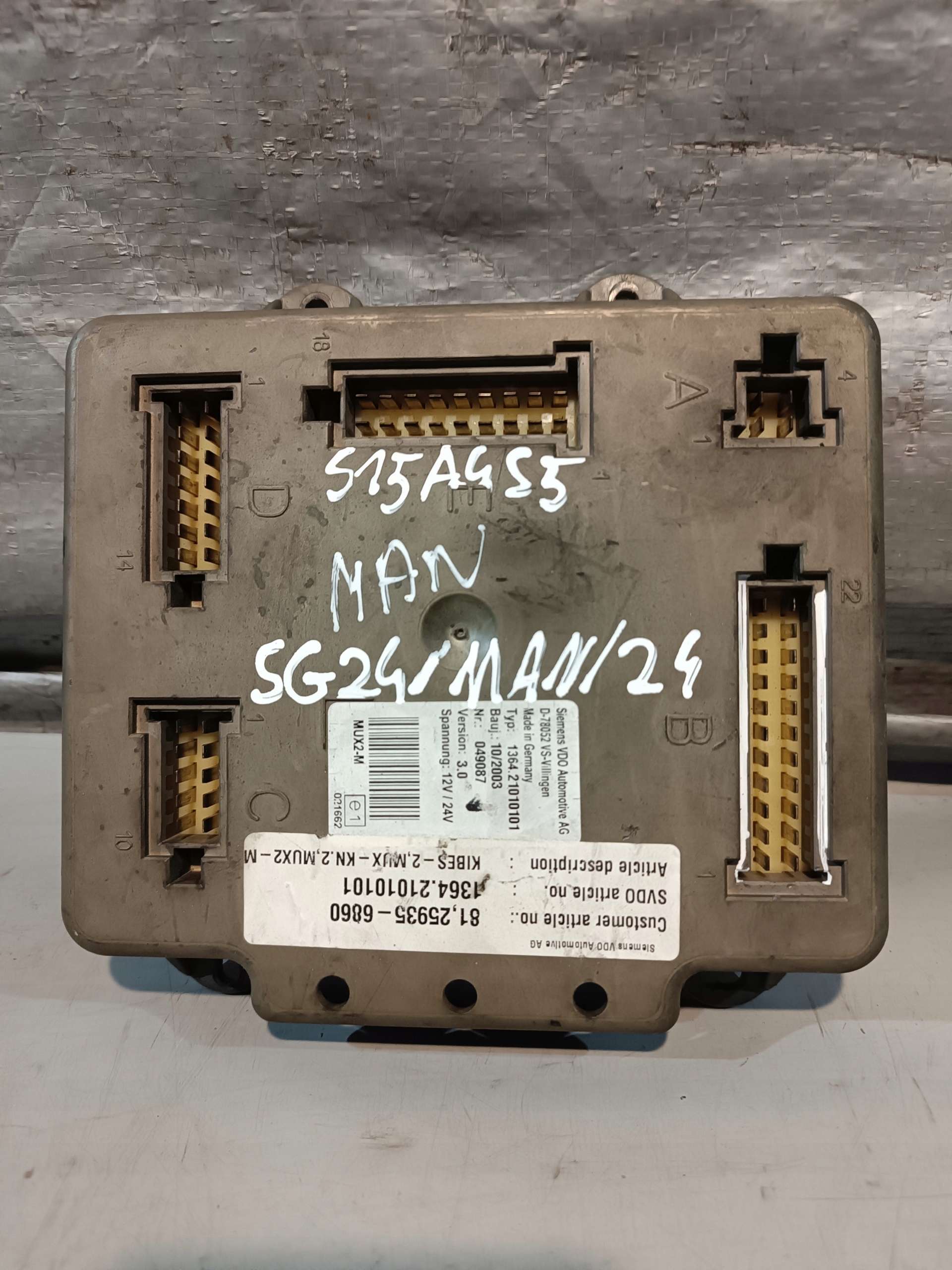 MAN AUTOBUS control unit MUX2-M 1364.21010101 049087
