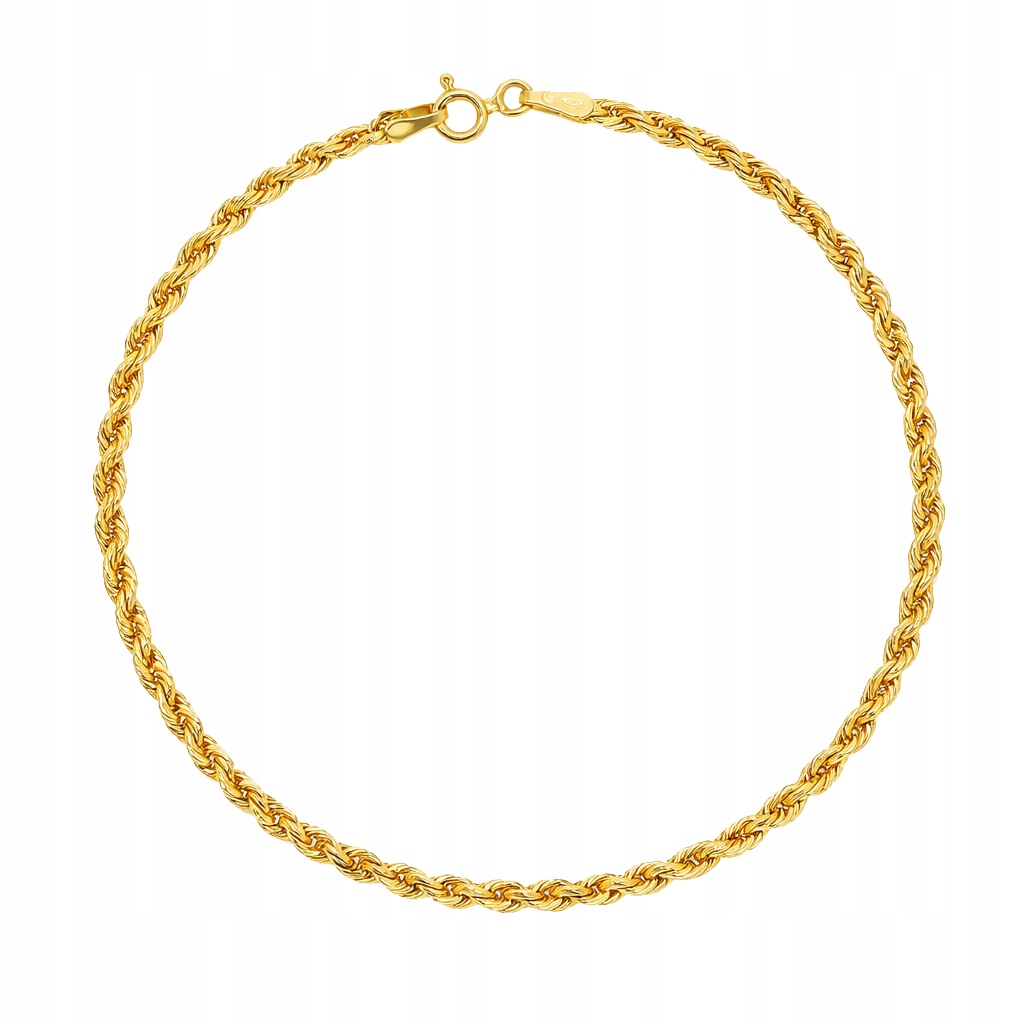 Zlatý náramek s diamantovou kordou, průměr 585 18 cm