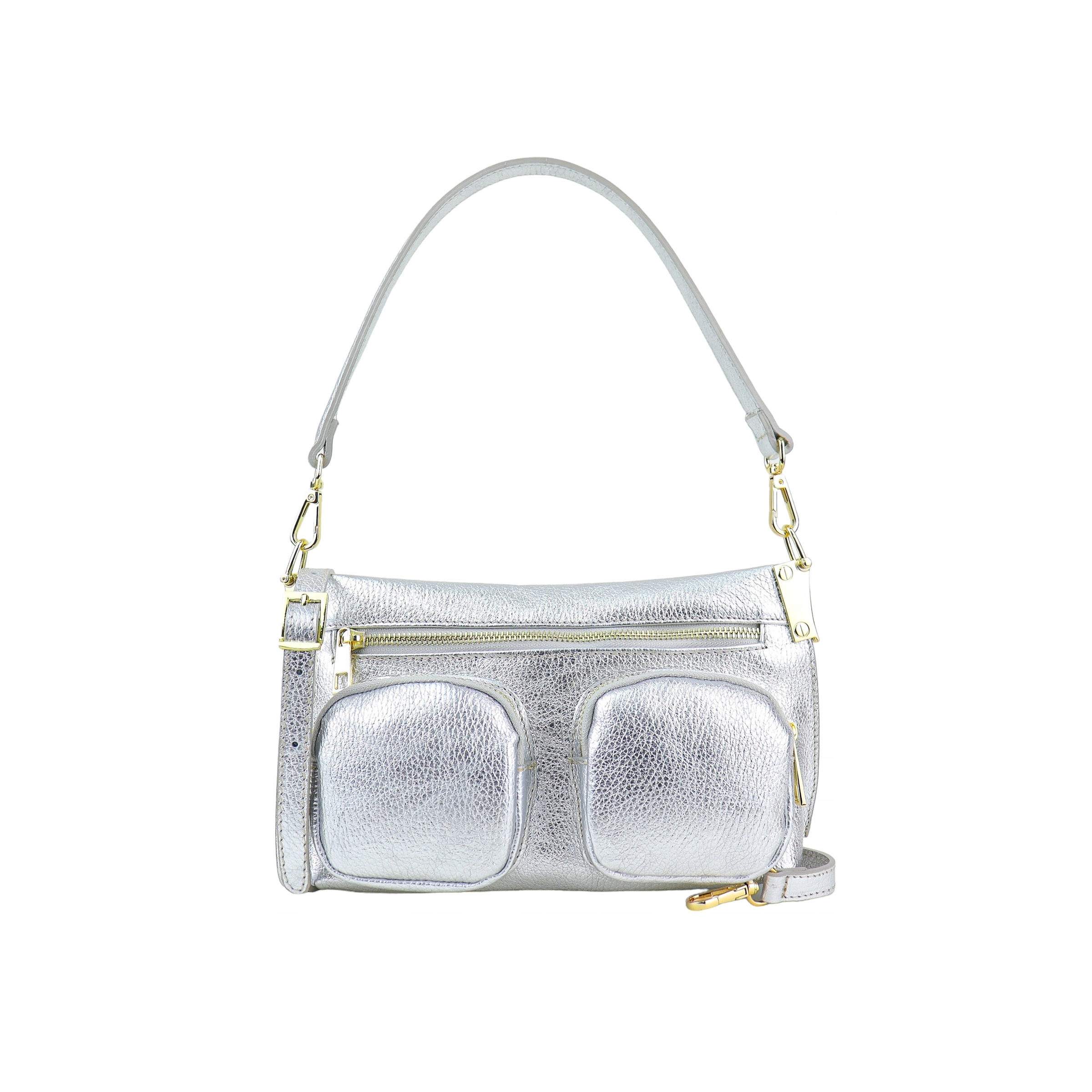 Dámská kabelka Přes Rameno z kůže Cabo-M Stříbrná