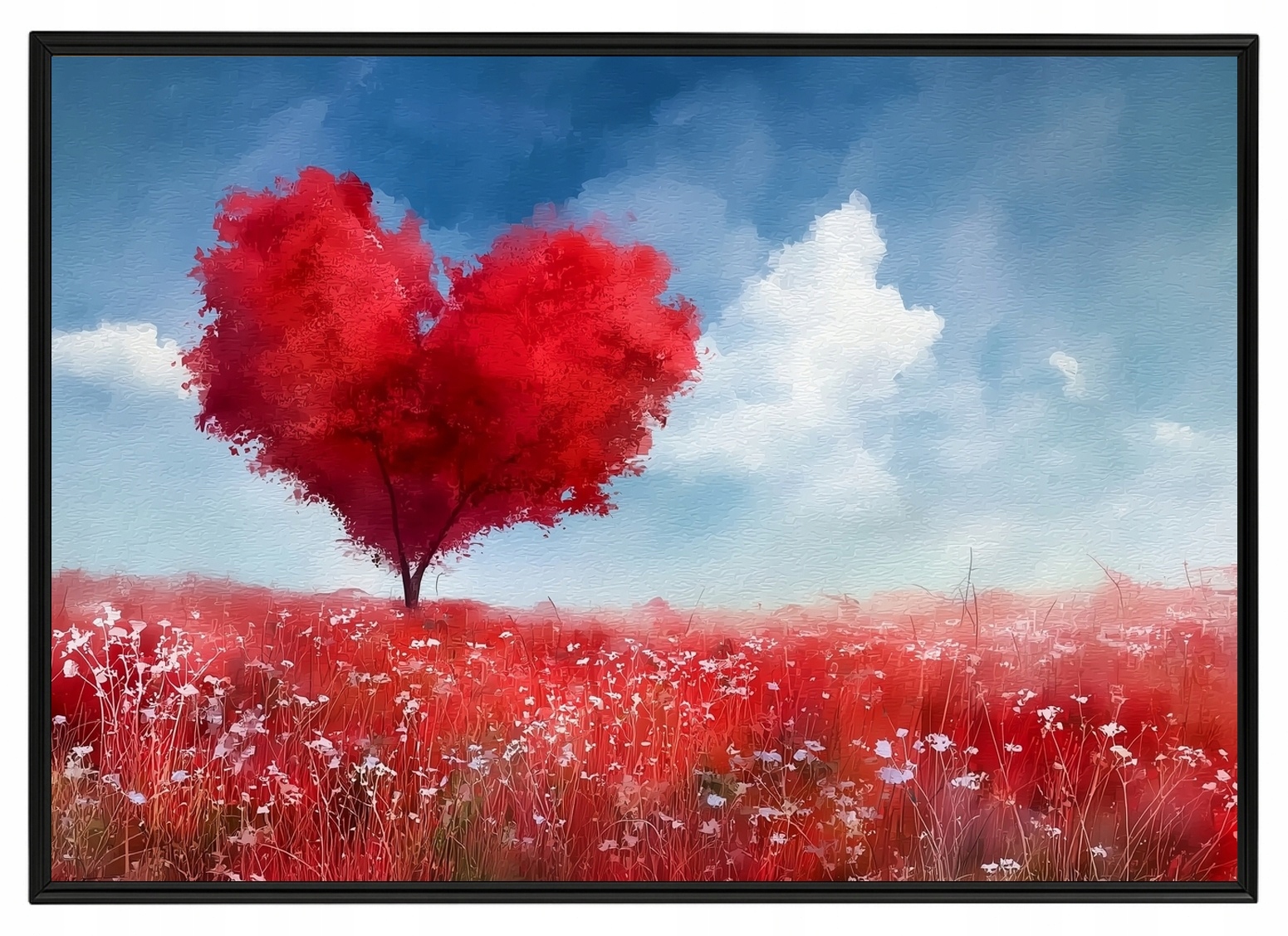 Plakát Rámeček Hliník Červené Srdce Dřevo Láska Romantismus 100x70