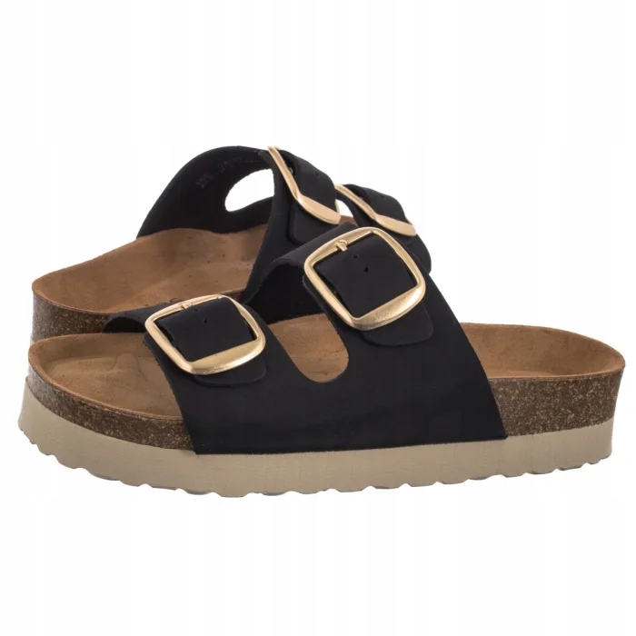 Dámské kožené boty Nazouváky Wojas černé 74147-21 černá