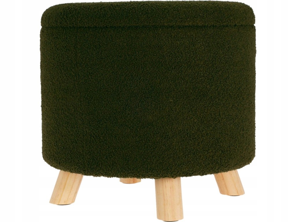 Úložný okrúhly čalúnený puf Teddy, 40 x 37 cm