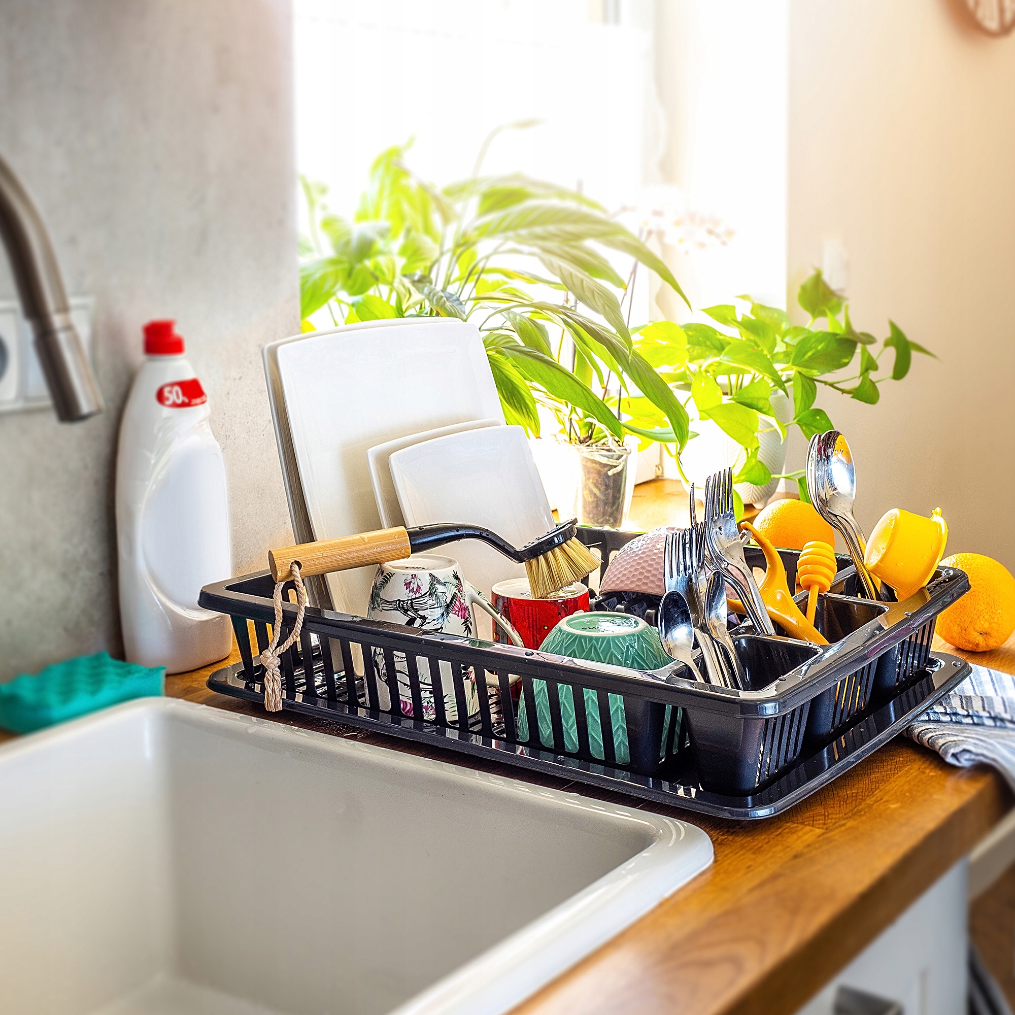 SUSZARKA DO NACZYŃ STOJĄCA OCIEKACZ TACA DUŻA 46cm Marka Kadax