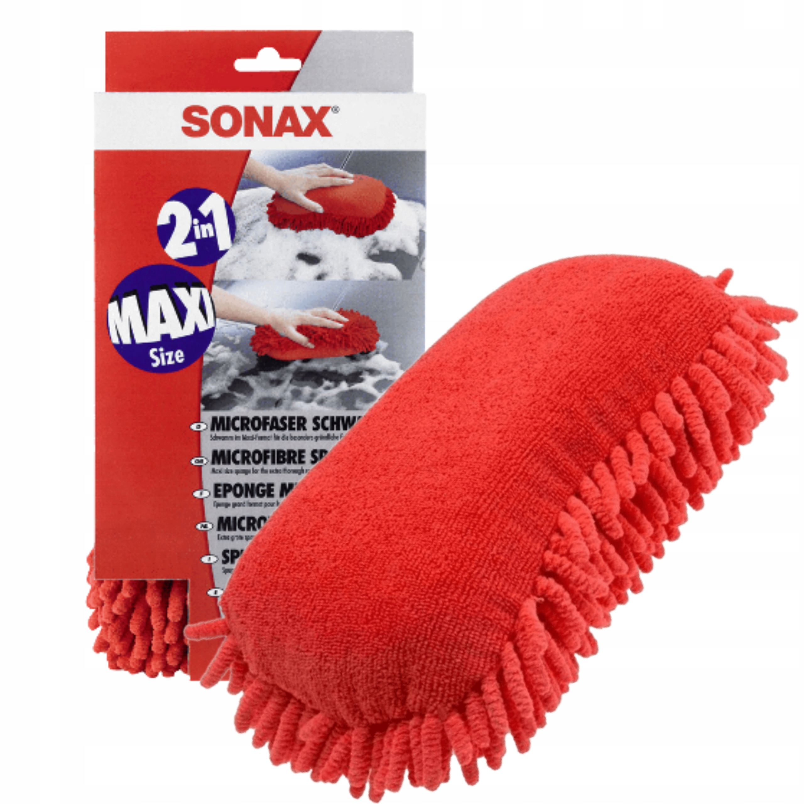 SONAX DUŻA GĄBKA Z MIKROFIBRY DO MYCIA SAMOCHODU