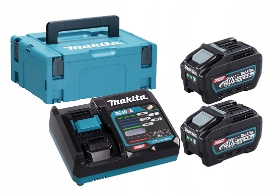 2 akumulátory 5,0 Ah BL4050F nabíječka DC40RA, Makpac, Makita [191V35-5]