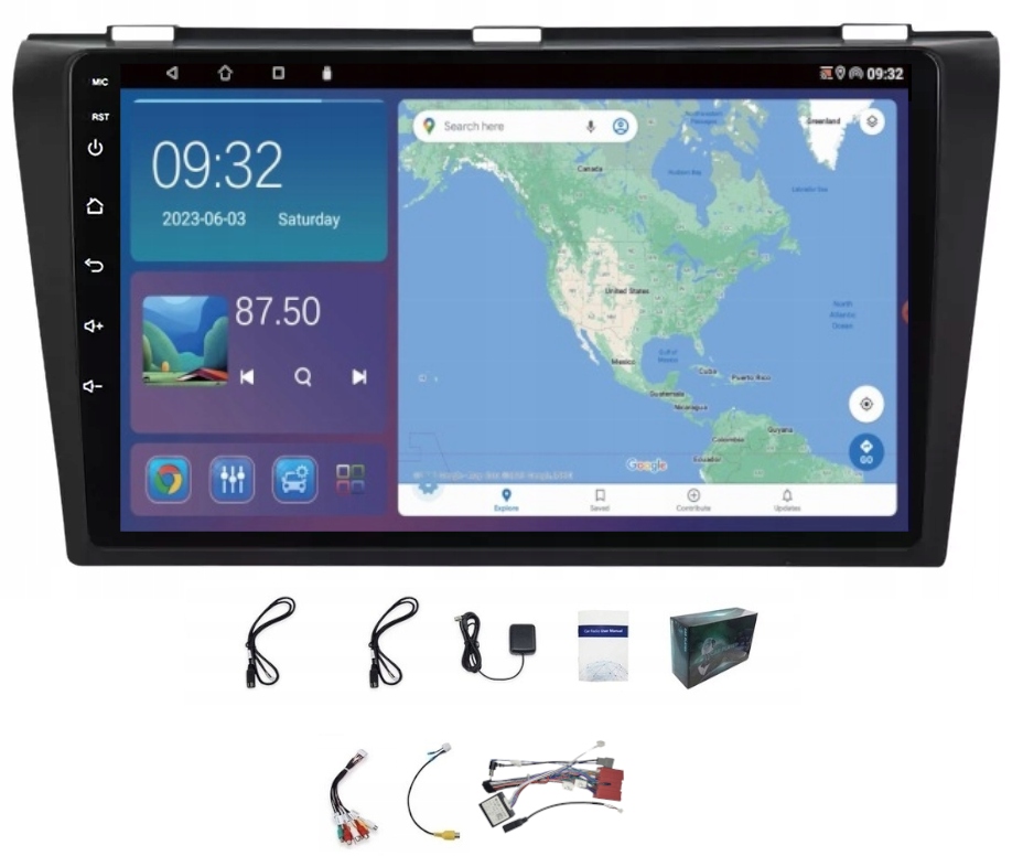 Rádio Navigácia Gps Mazda 3 2004-2009 Wifi Carplay Bt Usb 4GB 64GB