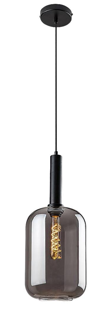 Závěsná lampa čane sklo E27 1x40W černá matná Lissandra Rabalux