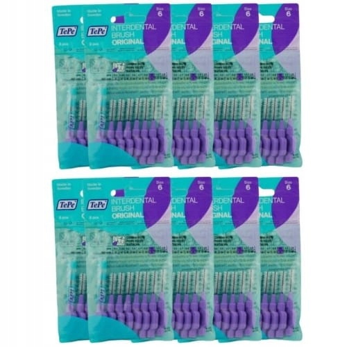 10x Tepe Szczoteczki Międzyzębowe Fioletowe 1,1mm 8 szt.