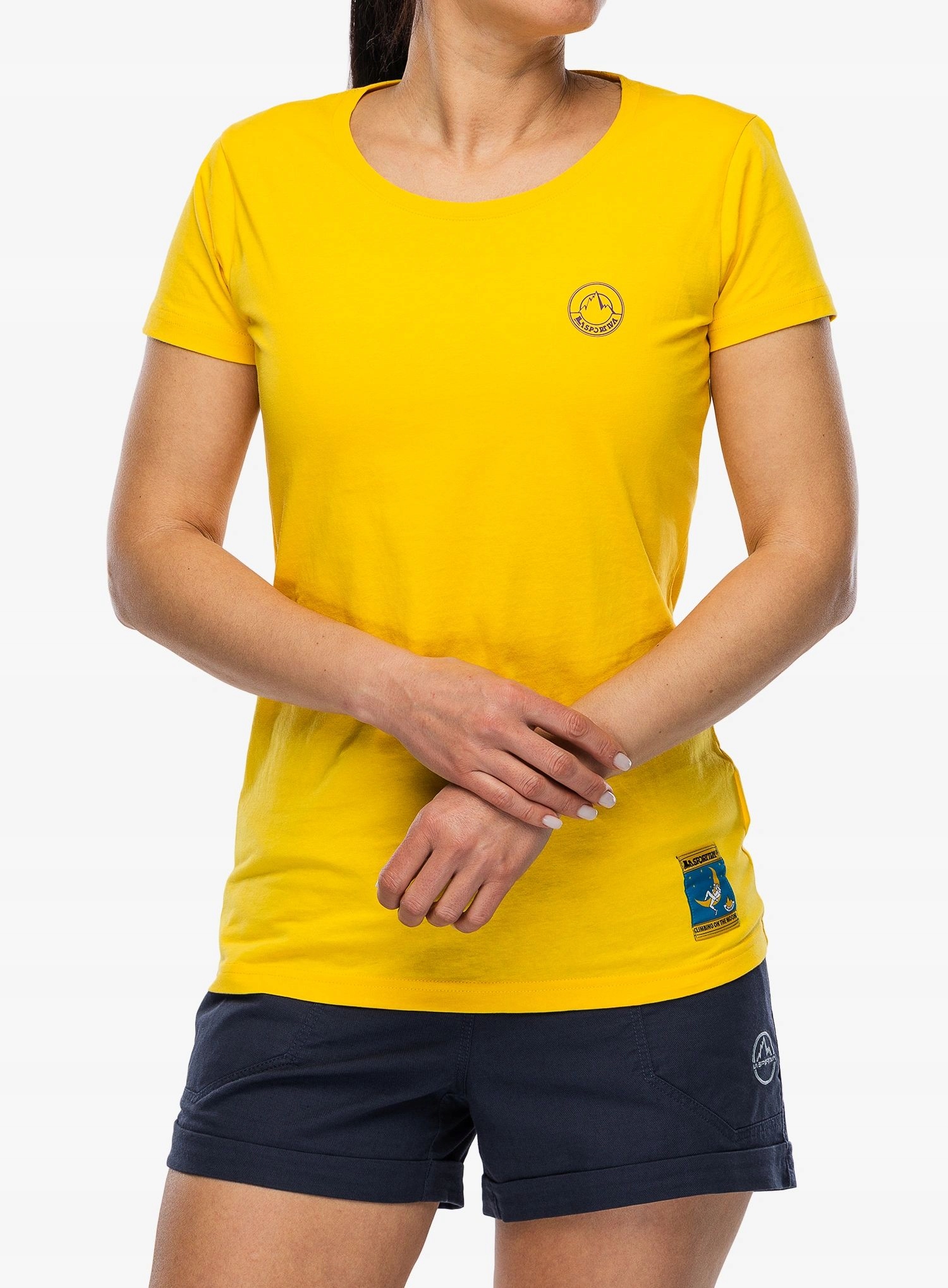 Dámské bavlněné tričko La Sportiva Climbing on the Moon žluté, velikost S