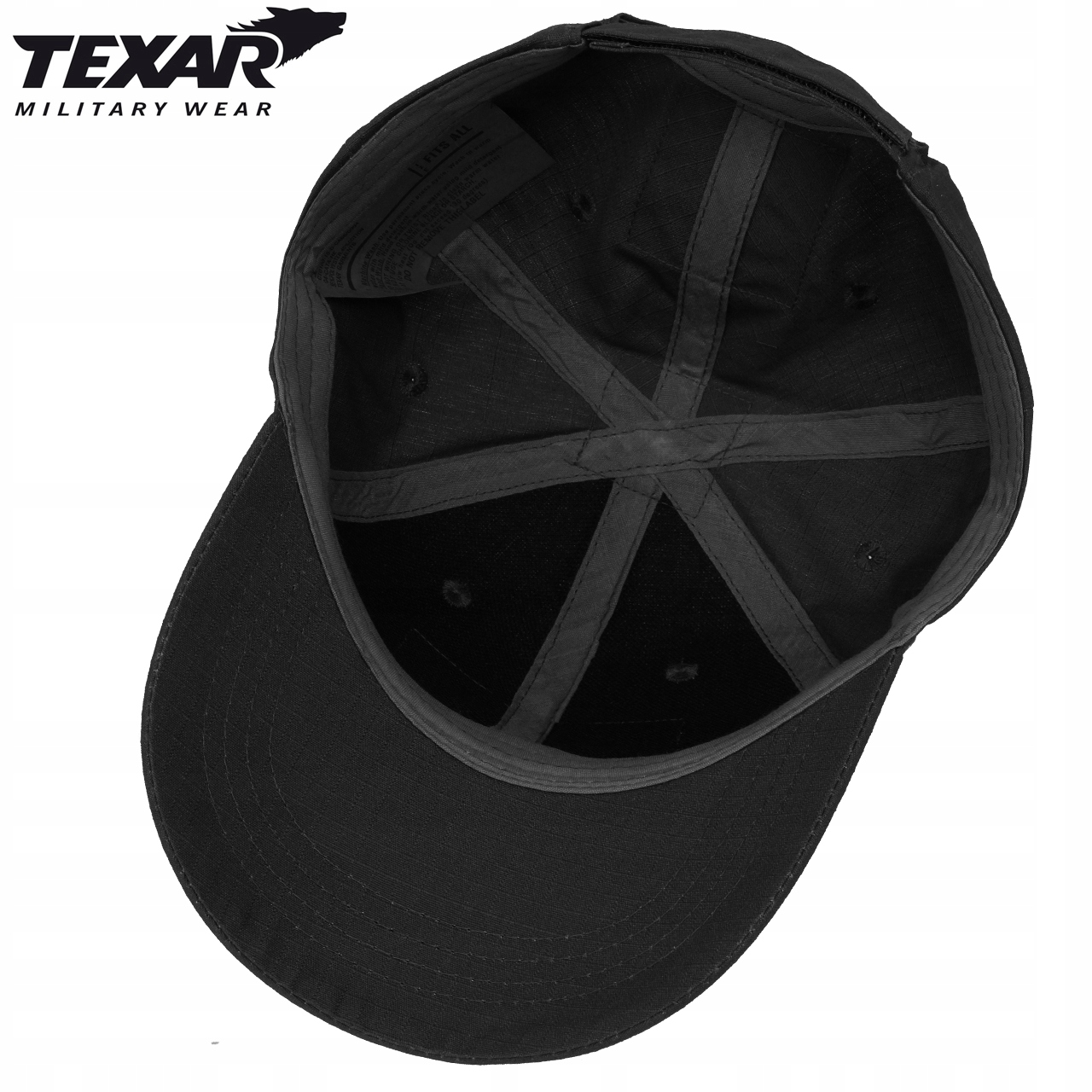 CZAPKA Z DASZKIEM WOJSKOWA TEXAR CZARNA Materiał dominujący Poliester