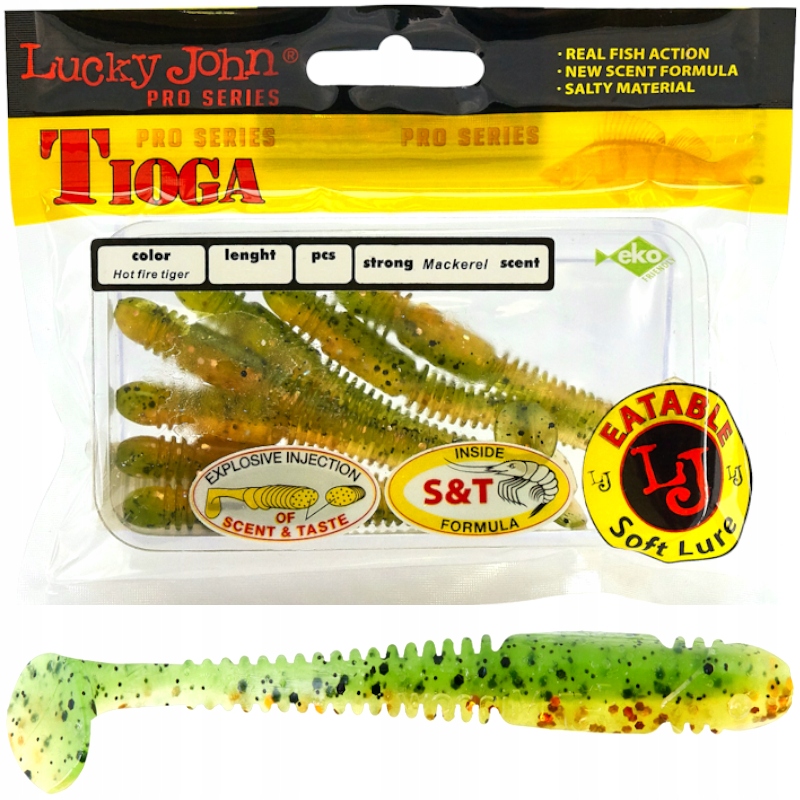 Guma Ripper Lucky John Tioga 2.4'' 6.1cm T51 Hot Fire Tiger 9szt. Na Okonia