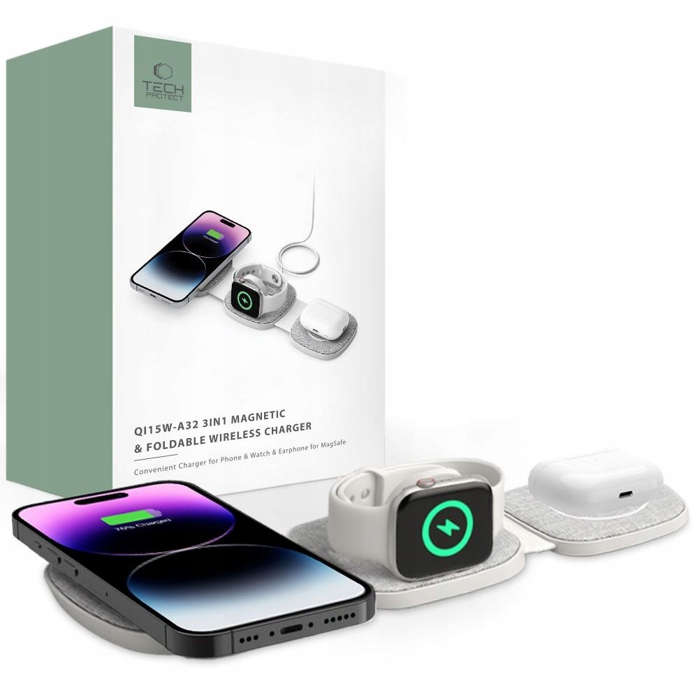 Ładowarka bezprzewodowa 15W do MagSafe do smartfona, zegarka Tech-Protect