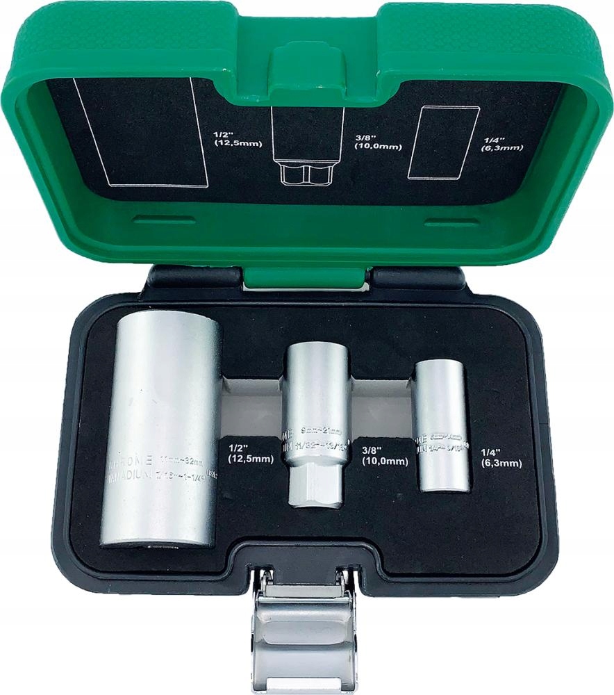 Sada vyměnitelných koncovek pro 3-dílný nástrčný klíč 1/2 1/4 3/8 6-32 mm Fortis