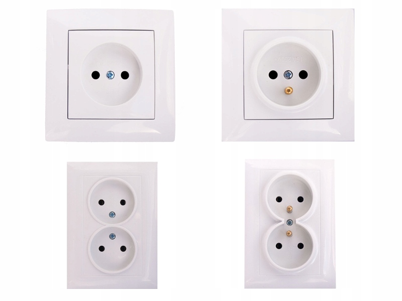 WESA GNIAZDO PODWÓJNE Z UZIEMIENIEM GNIAZDKO Kolor biały