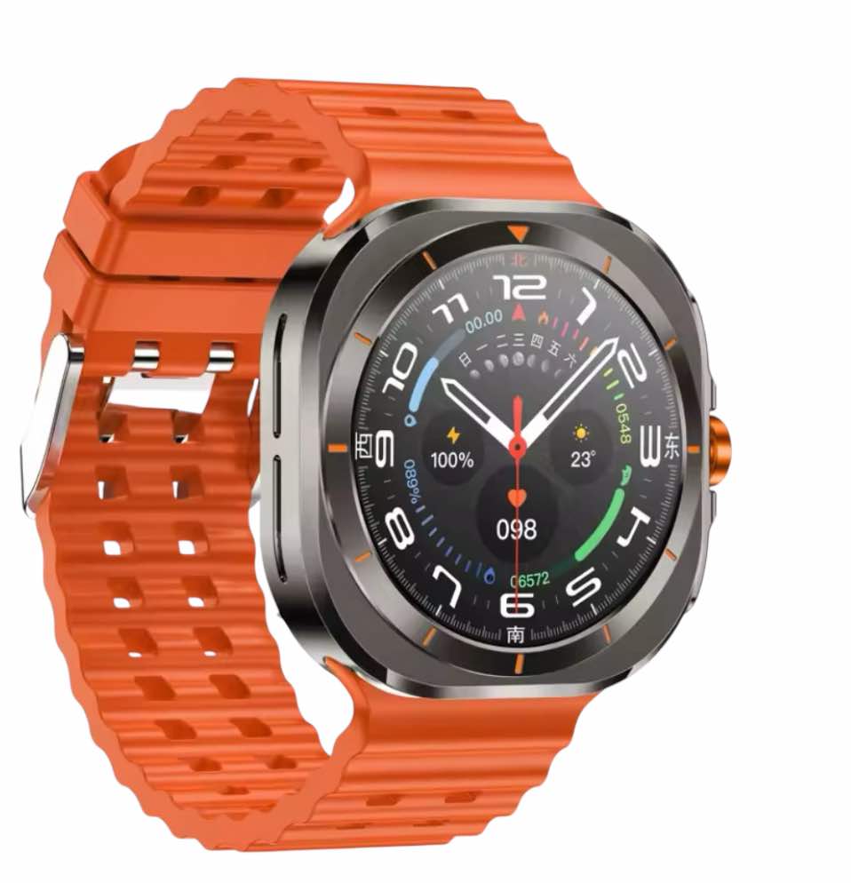 Smartwatch zegarek sportowy Watch Ultra 47mm Gps tytanowy szary 2 paski Lux