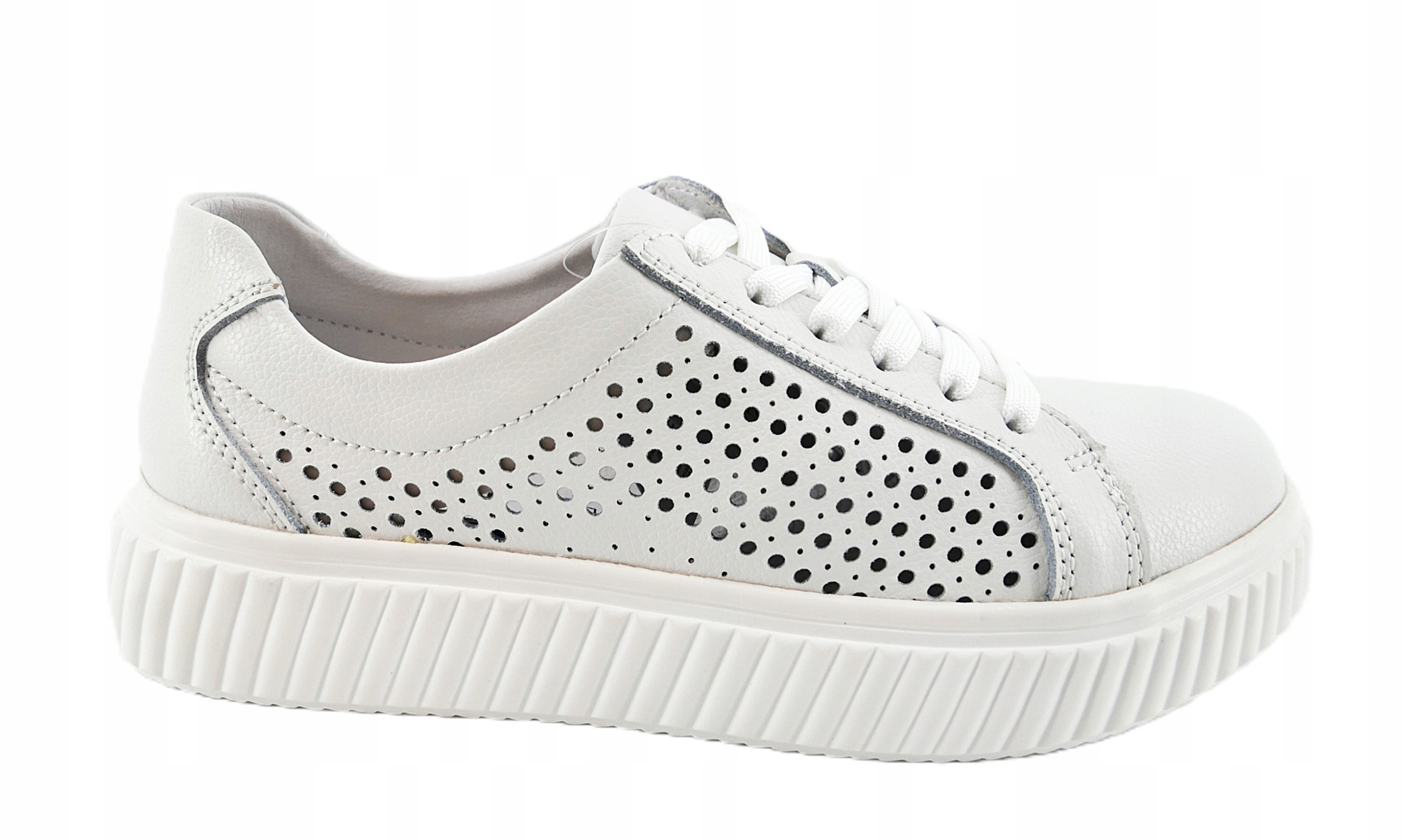 Goodin Prémiové Dámské Tenisky 100% Přírodní Kůže Bílé R37