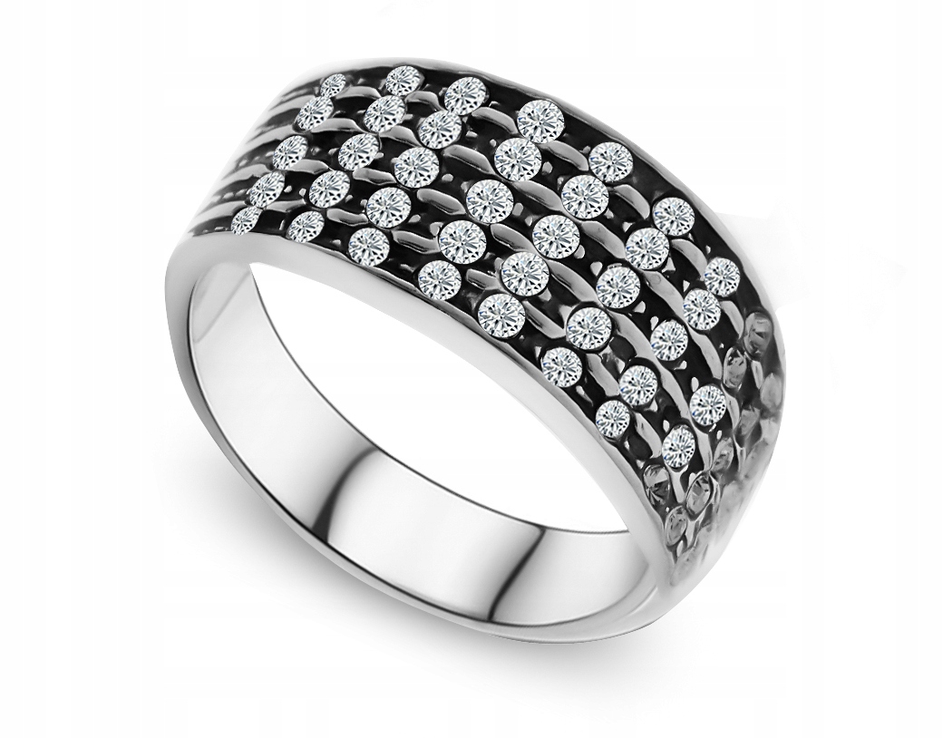 

Pierścionek Srebrny Z Kamieniami Cyrkonie 925 r 22